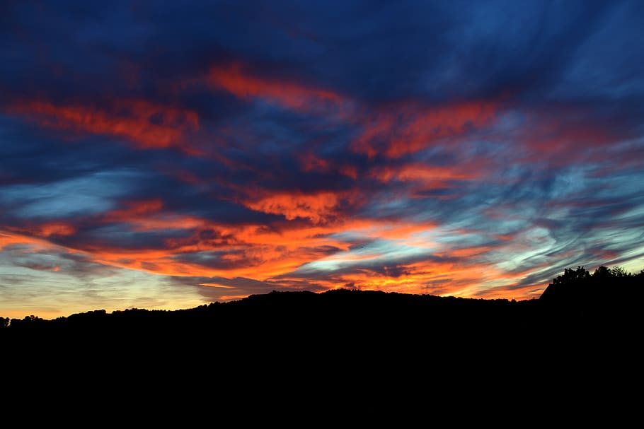 sunset, clouds, evening, sky, landscape, nature, abstract photography HD wallpaper