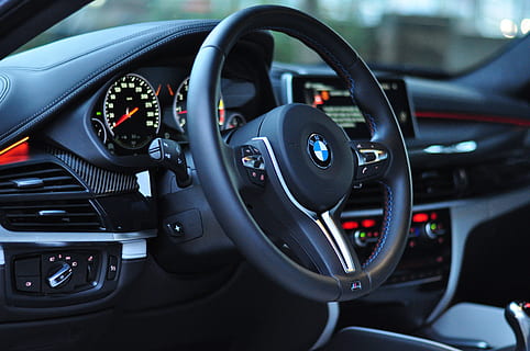 bmw, car, panel, steering wheel, automotive, speed, vehicle HD wallpaper