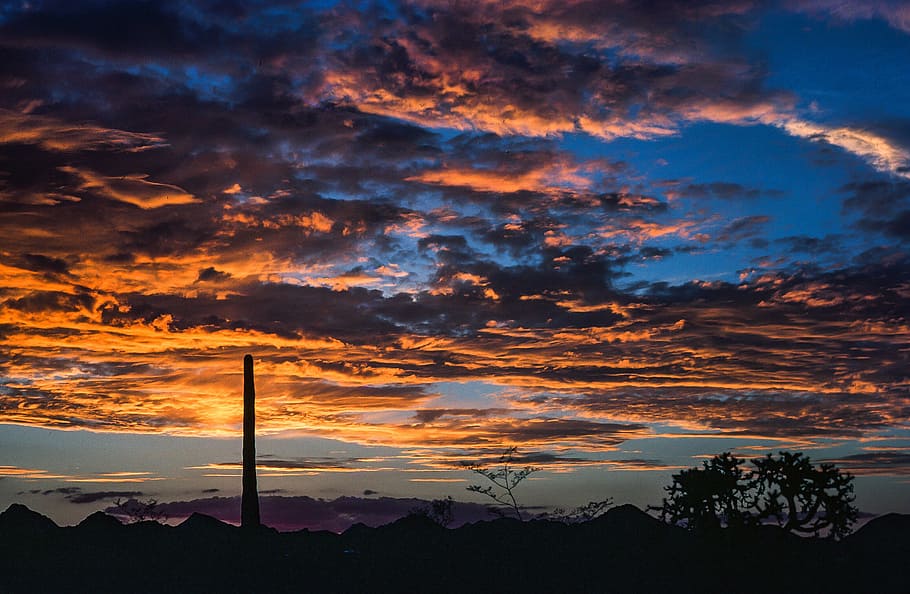 Sunset clouds over Tucson, Arizona, beautiful, desert, horizon, HD wallpaper