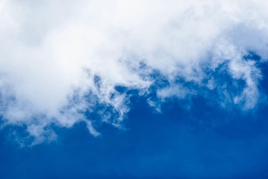 white clouds, sky, clear, summer, spring, clear sky, bright, nature HD wallpaper