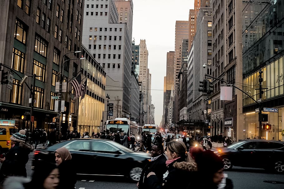 black car surrounded by peole, human, person, pedestrian, urban HD wallpaper