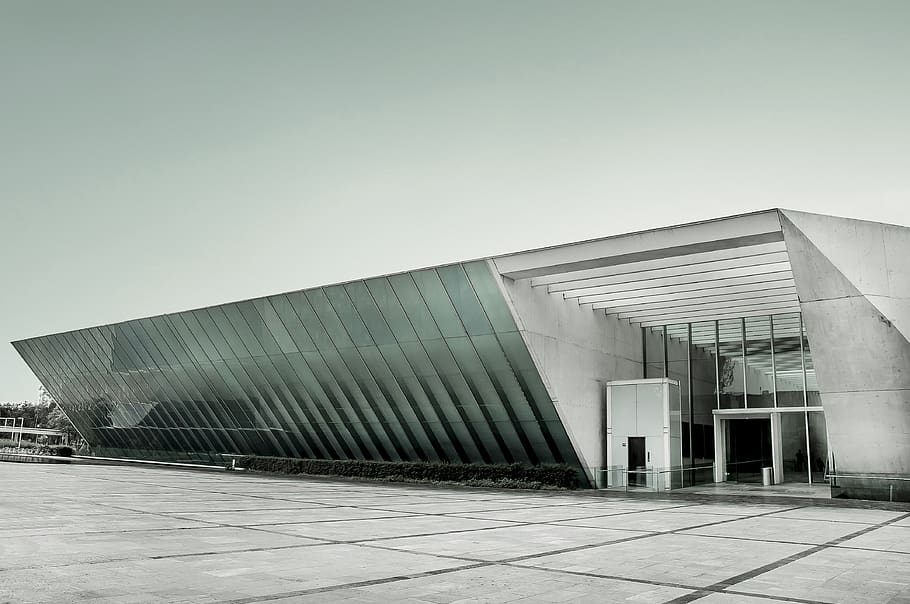 gray concrete building, convention center, architecture, office building HD wallpaper