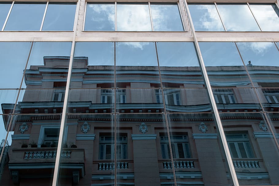 cuba, havana, pattern, reflection, city, geometric, architecture HD wallpaper