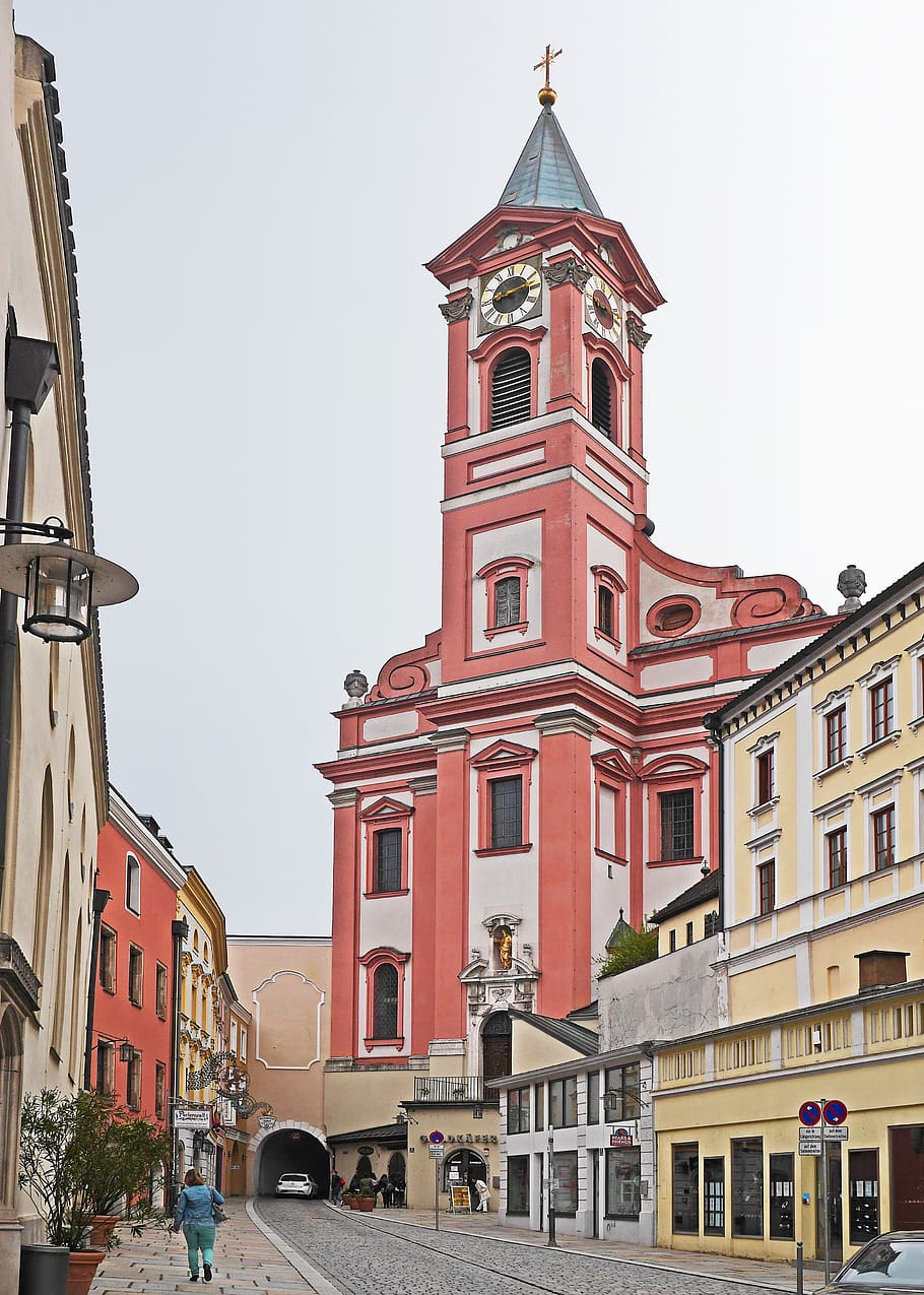 passau, historic center, parish church of st paul, embossing, HD wallpaper