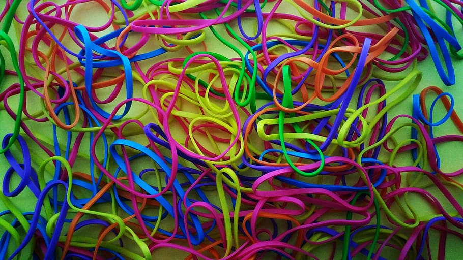 rubberbands, background, texture, bright, colorful, office, HD wallpaper