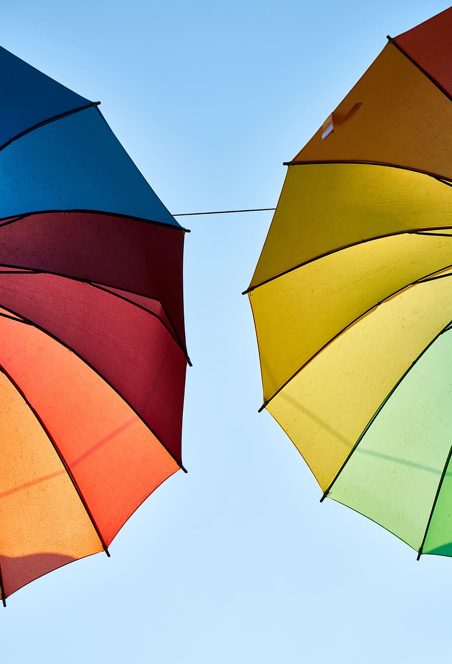 umbrella, color, beautiful, pattern, street, decoration, open HD wallpaper