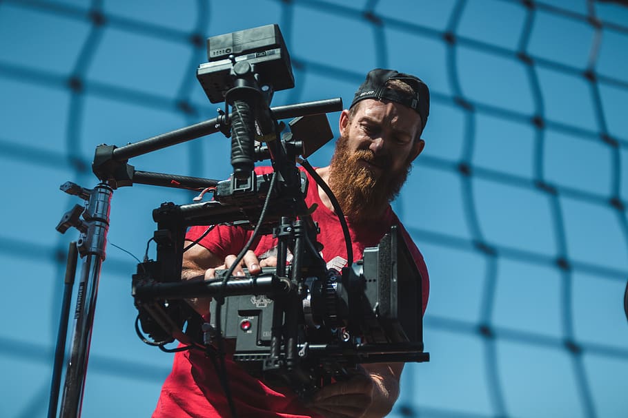 man using black professional camera, one person, men, real people HD wallpaper