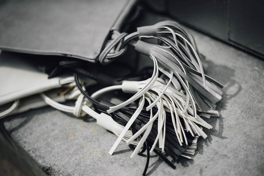 tassel, pattern, bag, design, connection, cable, technology HD wallpaper