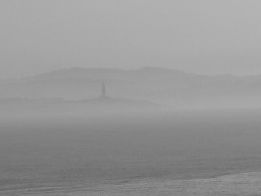 lighthouse, fog, water, no people, sky, scenics - nature, tranquility HD wallpaper