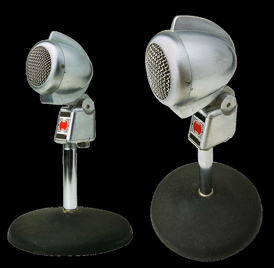 air, microphone, object, mike, speak, studio shot, black background HD wallpaper