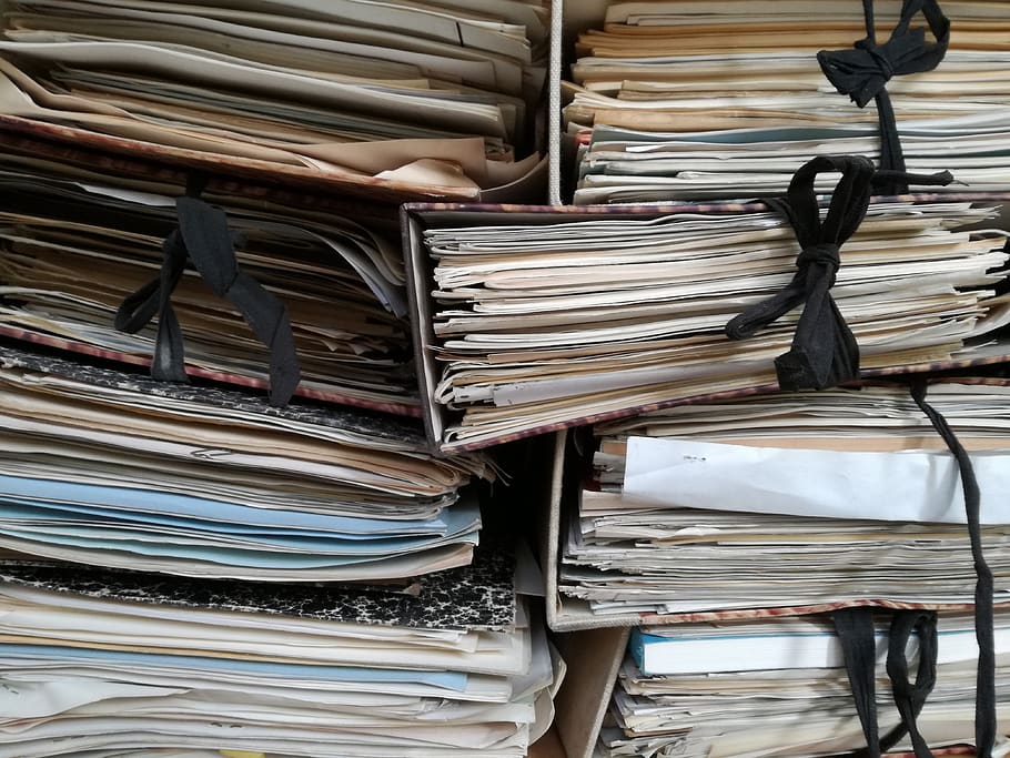 brown binder lot, bench, paper, chair, furniture, album, tied with string HD wallpaper