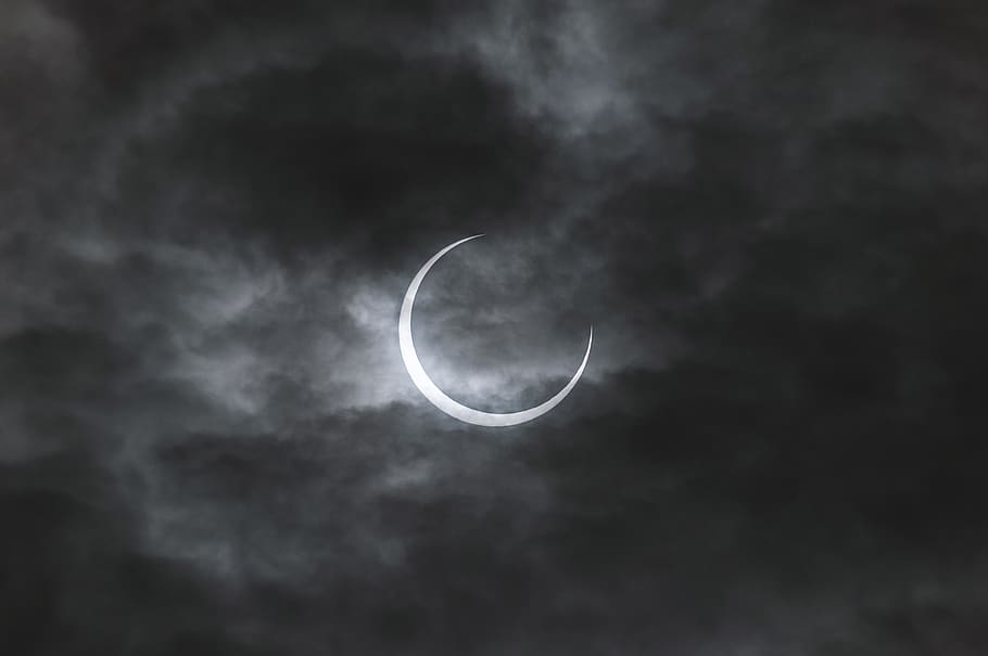 moon and clouds, sky, space, night, astronomy, cloud - sky, beauty in nature HD wallpaper