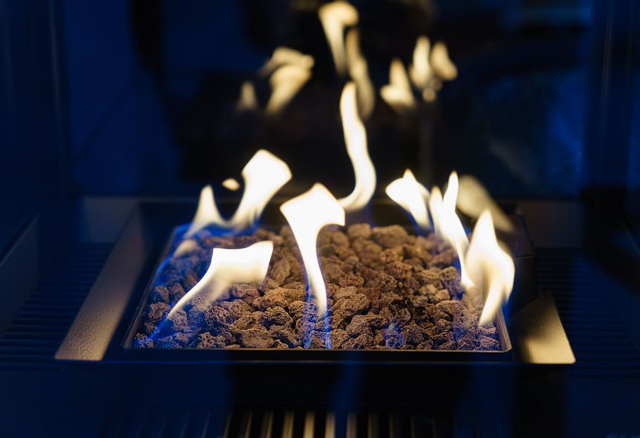 fireplace, burning, flame, fire - natural phenomenon, heat - temperature HD wallpaper