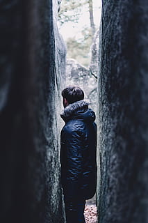 man standing on small pathway, apparel, clothing, person, human HD wallpaper