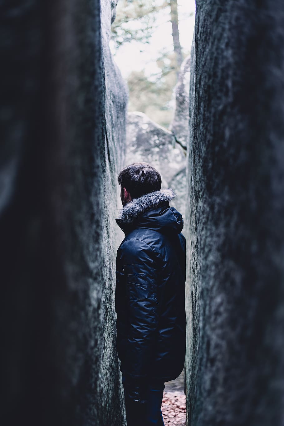 man standing on small pathway, apparel, clothing, person, human HD wallpaper