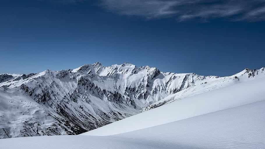 snow covered mountain, winter, cold temperature, sky, scenics - nature HD wallpaper