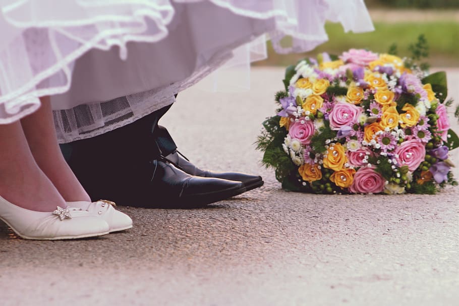 wedding, husband, wife, shoe, shoes, a couple of, marriage, HD wallpaper