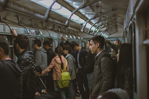 man standing in train during night time, human, person, apparel HD wallpaper