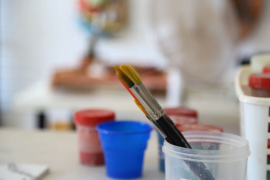 workshop, atelier, brush, paint, hobby, craft, paints, craftsman HD wallpaper