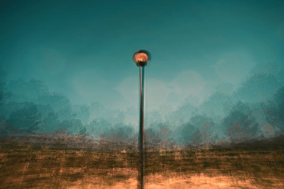 street post illustration, light, orange, blue, pattern, electric HD wallpaper