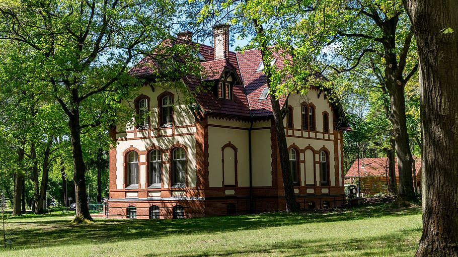 architecture, tree, house, old, building, brick, outside, villa HD wallpaper