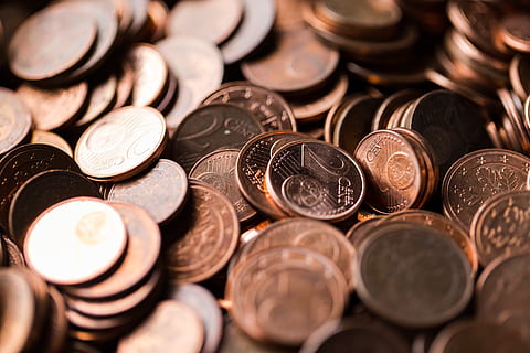 coin collection, money, dime, light, pile, currency, euro, cent HD wallpaper