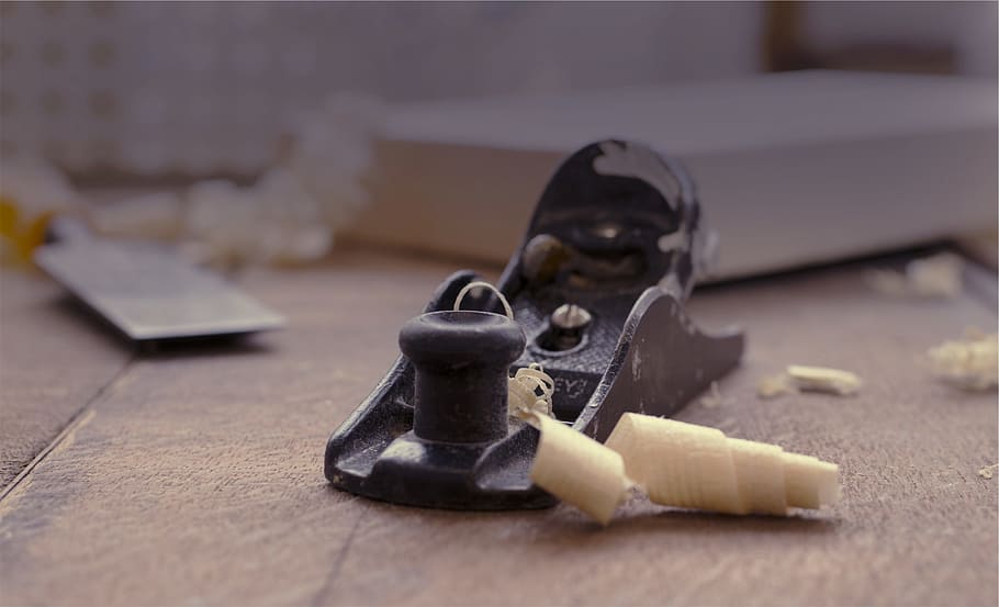 woodworking, shavings, indoors, no people, table, close-up