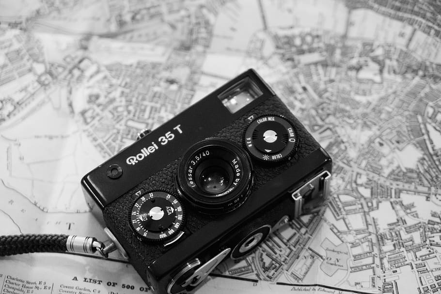camera, map, technology, indoors, close-up, photography themes HD wallpaper