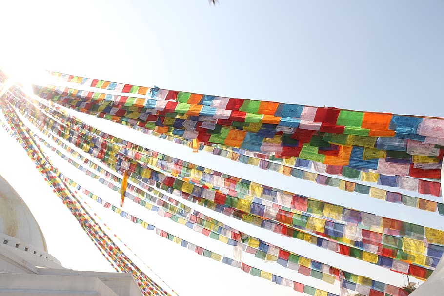 Shallow Focus Photography of Bunting Flags, architecture, art HD wallpaper