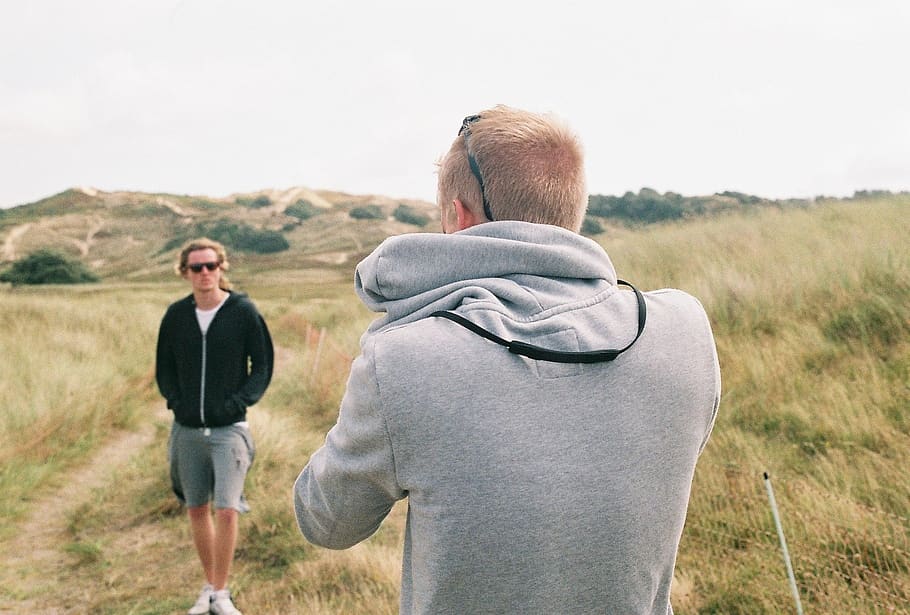 men, shoot, portrait, camera, photoshoot, nature, landscape HD wallpaper