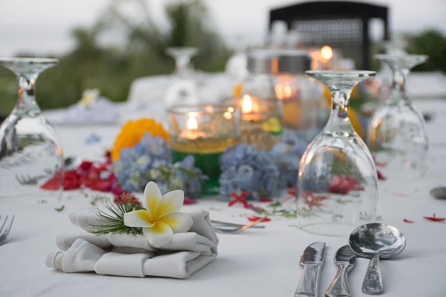 table, dining, wedding, floral arrangement, special occasion HD wallpaper
