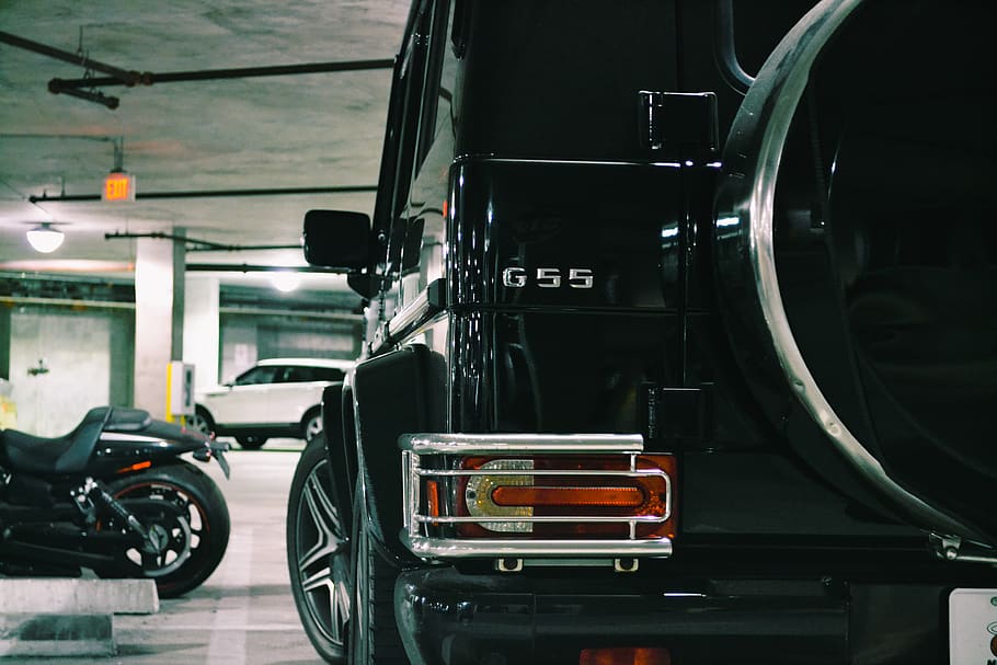 black SUV, wheel, machine, tire, spoke, transportation, vehicle, HD wallpaper