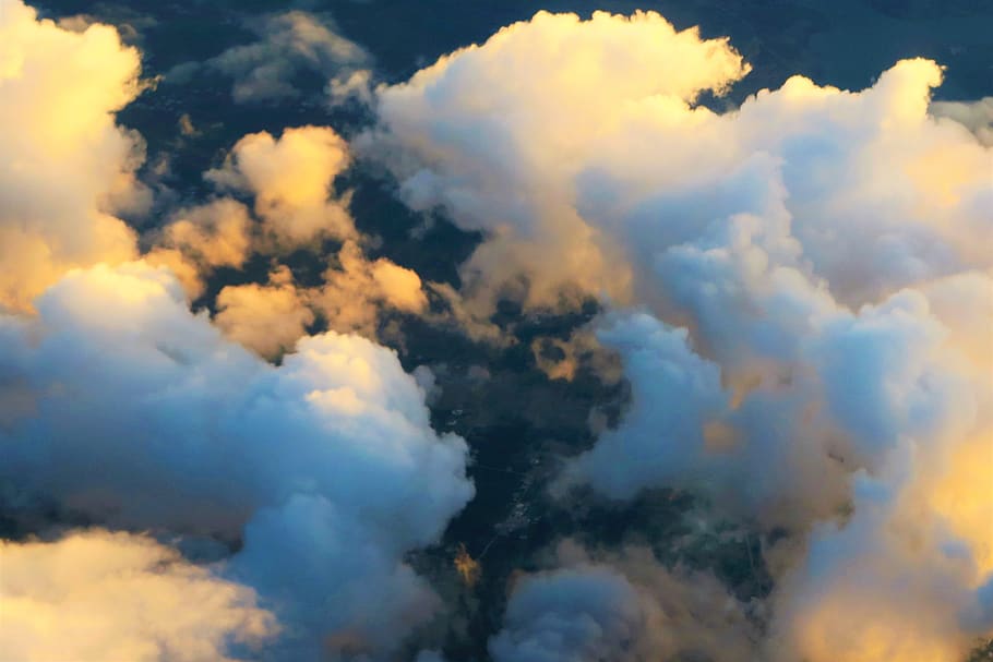 clouds, sunset, day light, sky, nature, air, atmosphere, horizon HD wallpaper