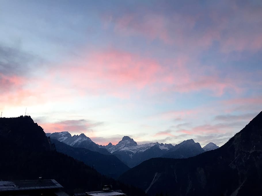 mountain, sunset, sky, scenics - nature, beauty in nature, mountain range HD wallpaper