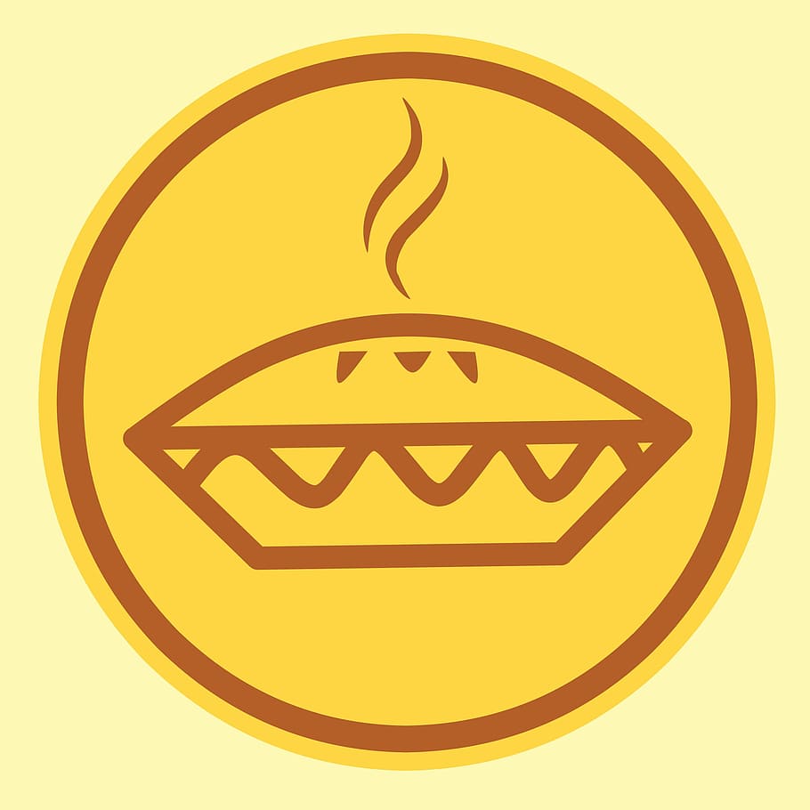 Illustration of apple pie icon., sign, food, design, tasty, eating HD wallpaper