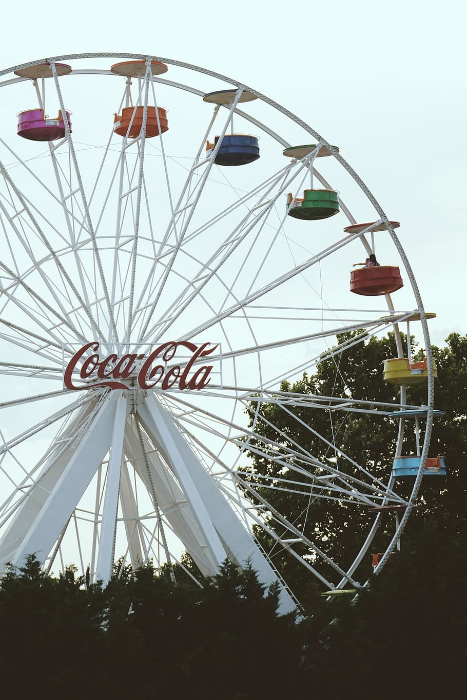 White Coca-cola Ferries Wheel, ad, carnival, carousel, coca cola HD wallpaper
