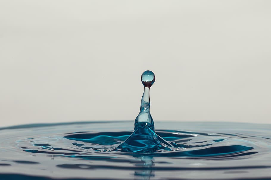 blue water illustration, drop, splashing, rippled, falling, motion HD wallpaper