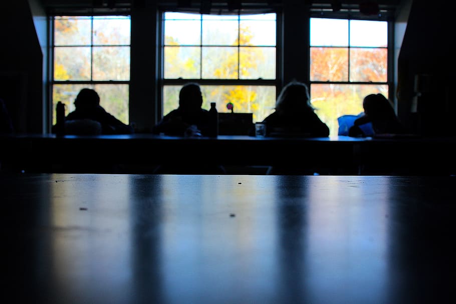 shadow, shadows, class room, window, indoors, group of people HD wallpaper