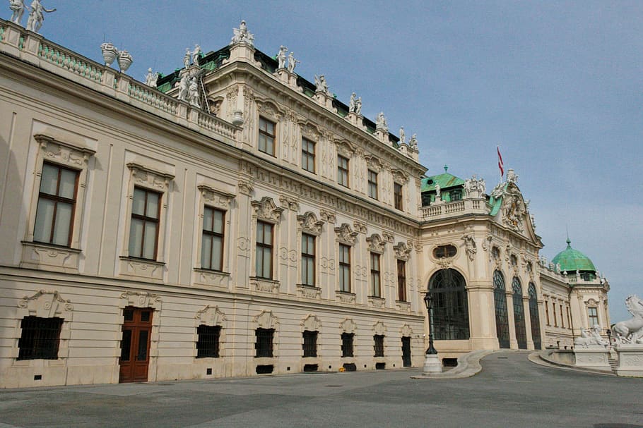 vienna, austria, stone, window, statue, museum, building, palace HD wallpaper