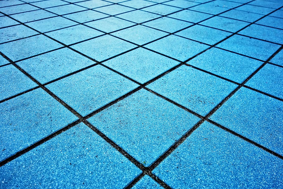 tile, ceramic, square, swimming pool, swimming pool floor, flooring, HD wallpaper