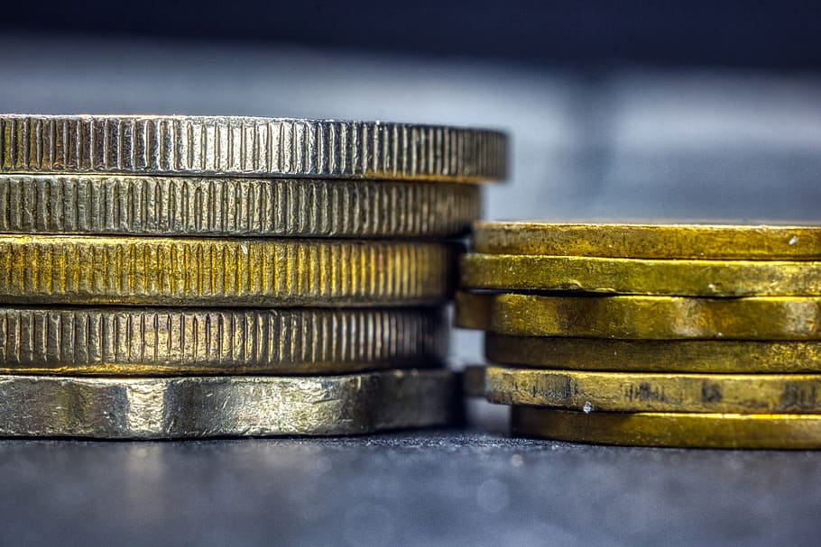 stack, finance, no people, gold colored, indoors, close-up HD wallpaper