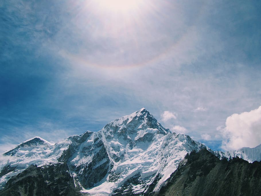 mountain alps under blue sky, beauty in nature, scenics - nature HD wallpaper