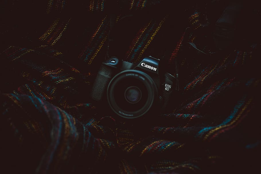 black Canon DSLR camera, electronics, digital camera, photographer, HD wallpaper