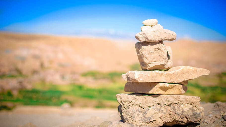 stones, stack, solid, focus on foreground, balance, no people HD wallpaper