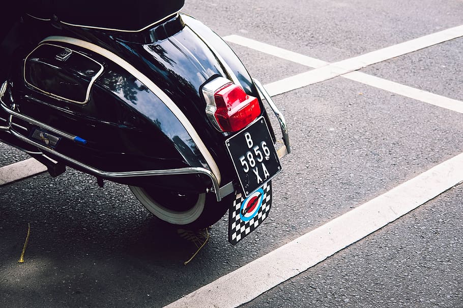 black motor scooter, indonesia, jakarta, motorcycle, vehicle HD wallpaper