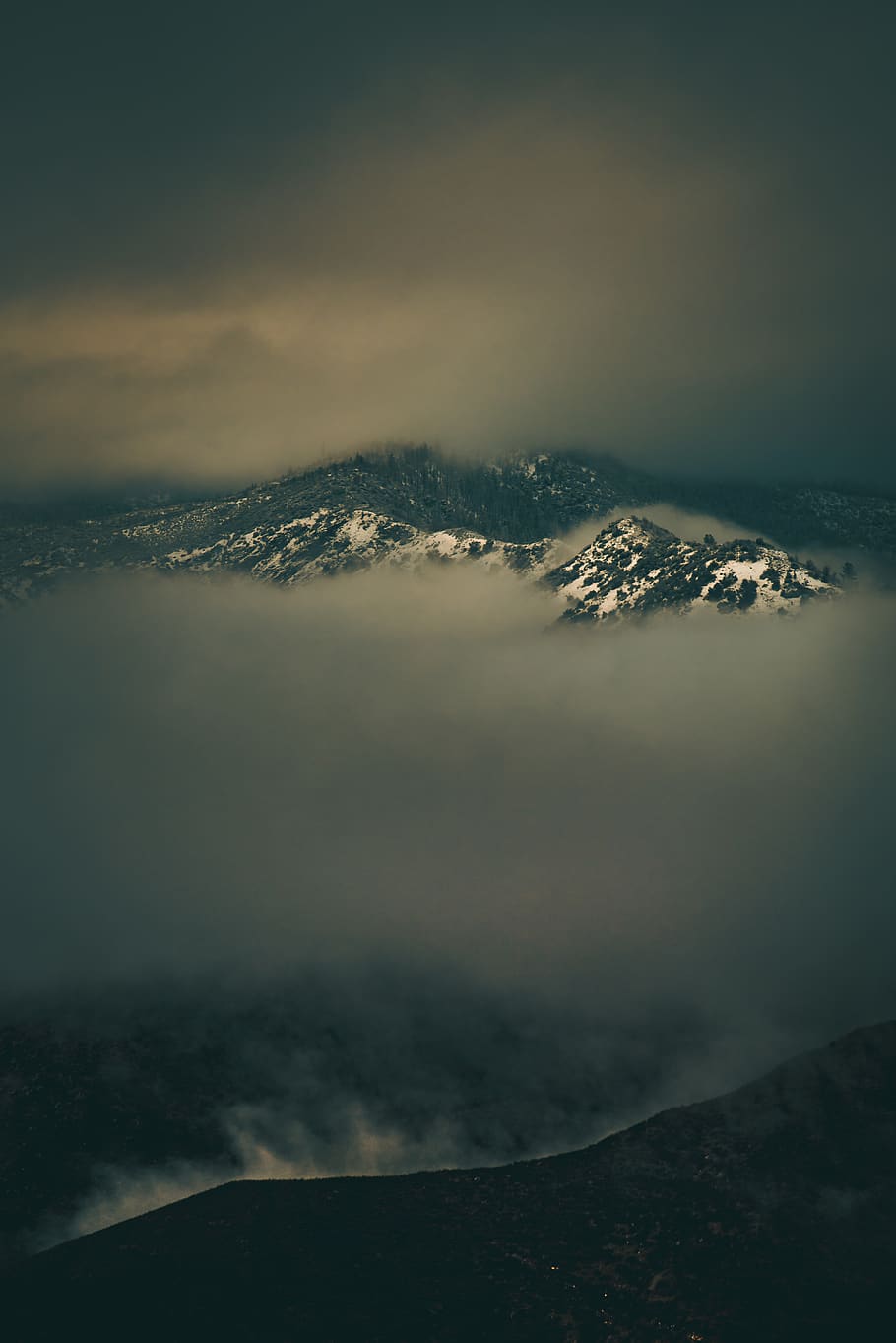 clouds covered by mountain, beauty in nature, scenics - nature HD wallpaper