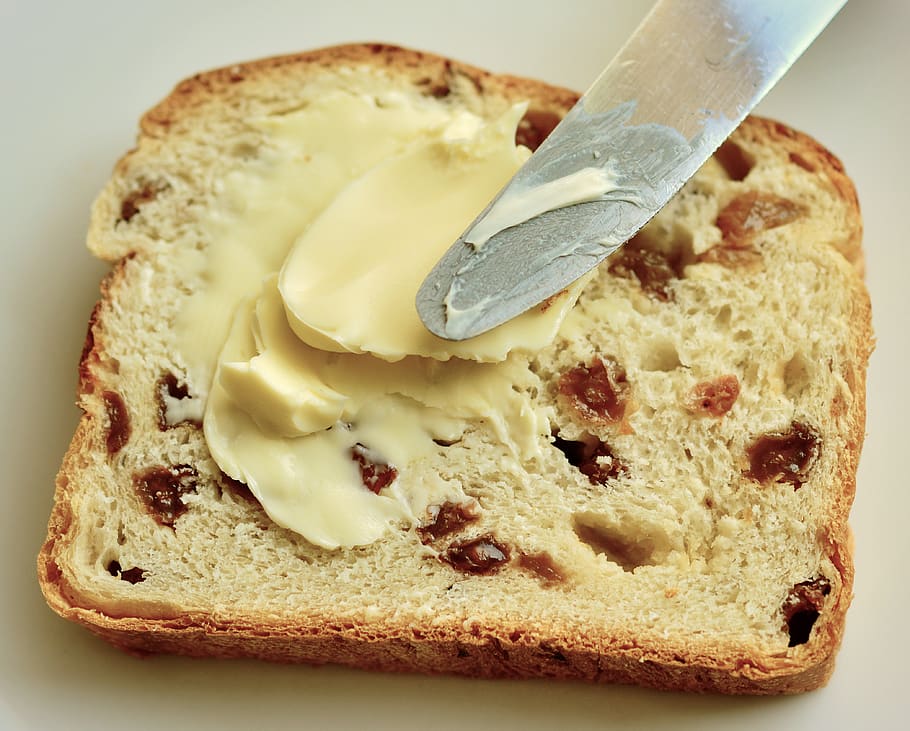raisin bread, raisins, pastries, yeast biscuits, butter, fat HD wallpaper
