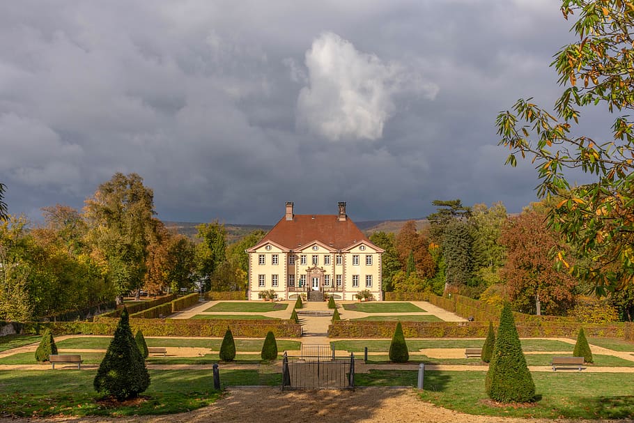 castle, architecture, landscape, historical, cloud - sky, tree HD wallpaper