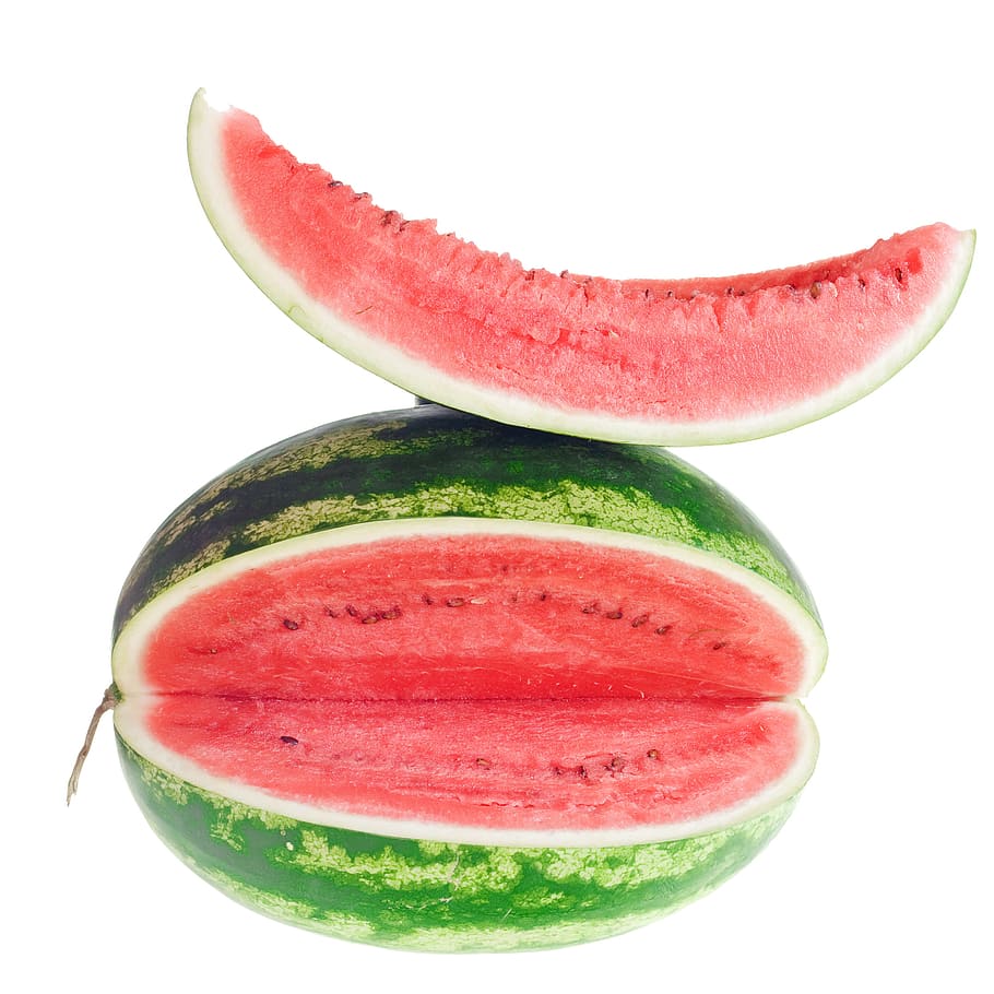 watermelon, slice, isolated, white, dietfood, red, healthyfood HD wallpaper
