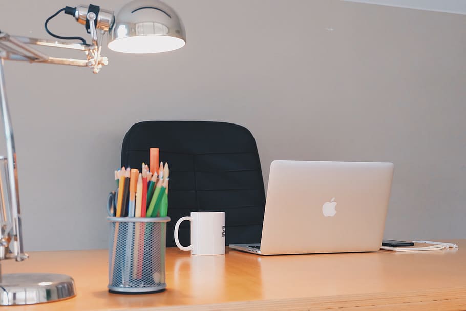 desk, office, business, work, computer, table, interior, laptop HD wallpaper